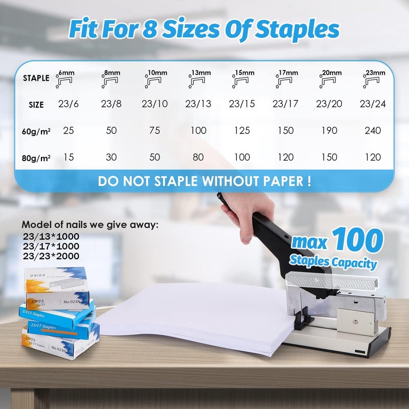 Frifreego Heavy Duty Stapler - Effortless 240-Sheet Office Stapler with Adjustable Paper Guide, Super Capacity with 4000 Staples - Image 2
